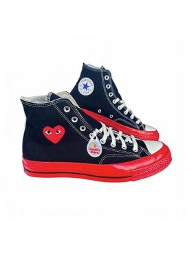 ✨Converse Chuck 70 Hi Comme Des Garçons Play Sz 12 Women's Shoes Black A01793C✨